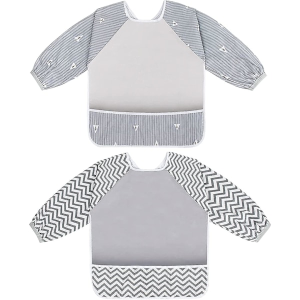 Baby Bibs Med Ärmar. Vattentäta Långärmade Haklappar. Baby Dregellappar Med Främre Present