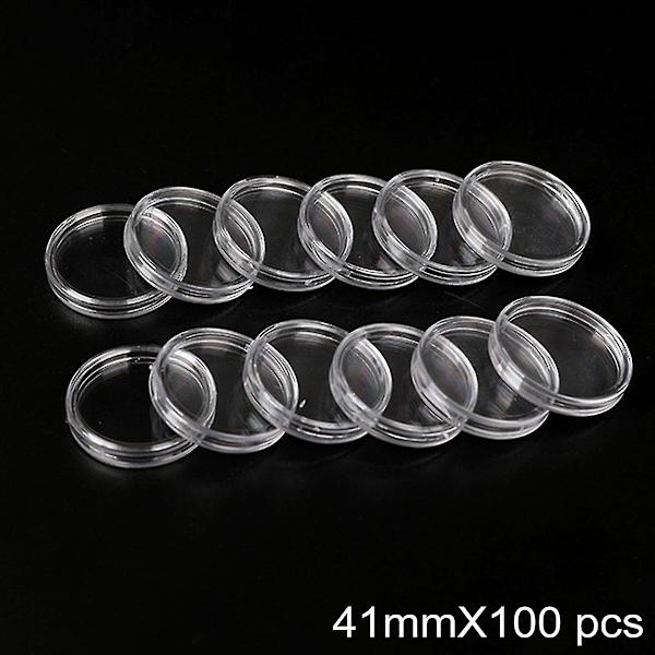 Transparenta myntboxar 100 st 1oz 40mm Kapslar Fodral Minnesmynt