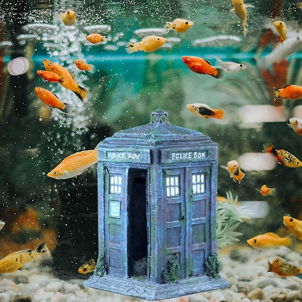 Sentry Fish Tank -koriste Poliisiasema Akvaariokoriste 4,1 x 3,9 x 6,69 tuumaa
