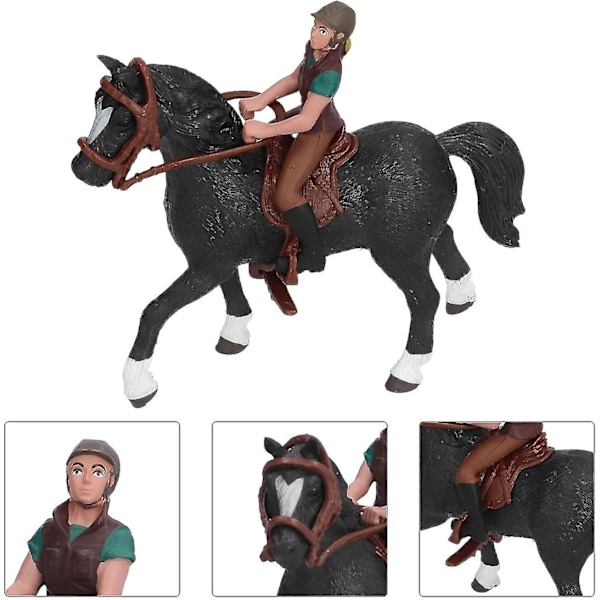Klassisk engelsk hest og rytter legesæt, heste modeller, realistiske føl legetøj