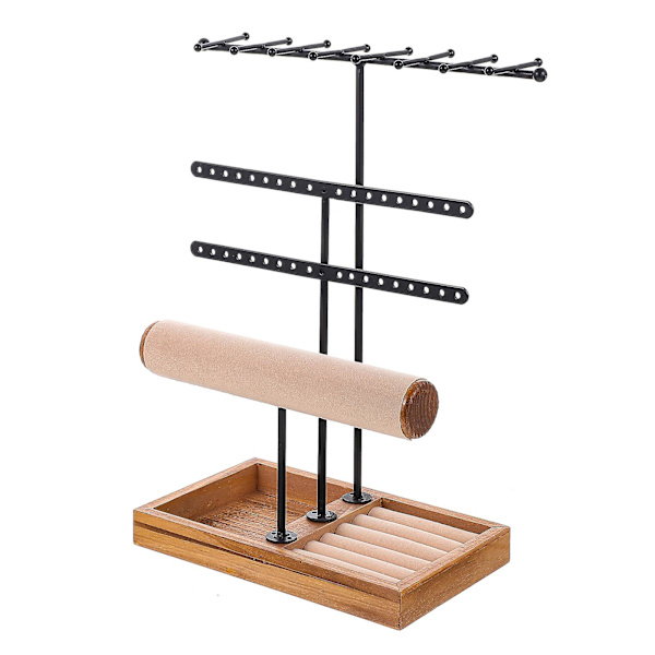 Halsbandshållare Multi-use Halsband Stativ Dekorativt Smyckeshållare Trä Armband Organizer