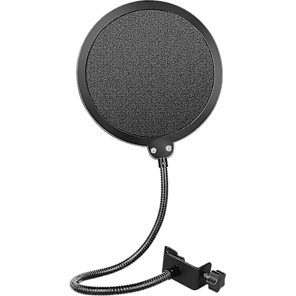 Mikrofon Popfilter, Förbättrade Lager Sköld Med Flexibel Svanhals Klipp Stabiliserande Arm-YNP