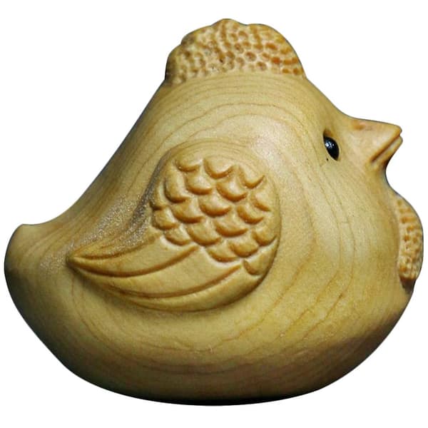 Træskåret ornament Trækylling Dekoration Træhåndværk Desktop Kylling Ornament