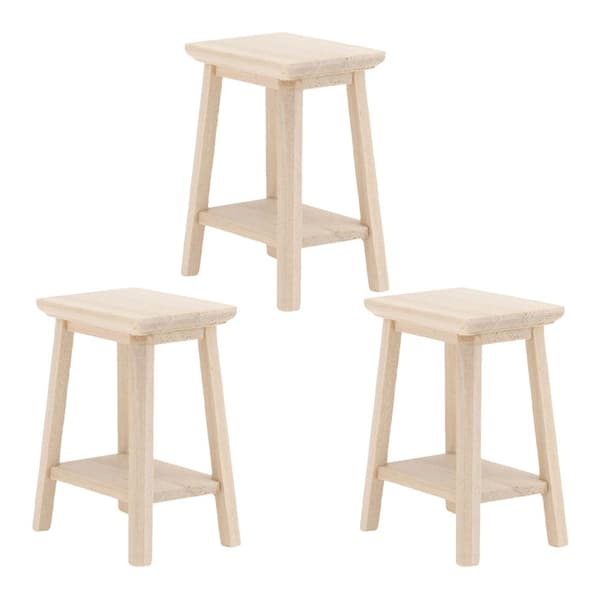 3 st dockhus mini möbler liten träpall modell trädisplay mini pall dockhus tillbehör