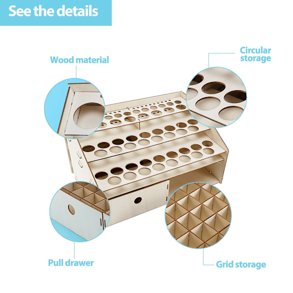 Gör-det-själv träorganisatör målarflaskor displayställ borstar hållare stativ förvaringsmodellverktyg