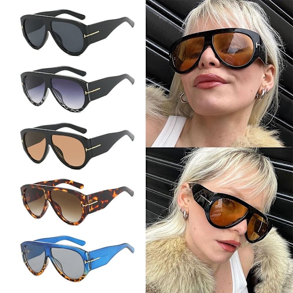 Pilot Solglasögon för Kvinnor Stor Båge UV400 Skyddsglasögon C4