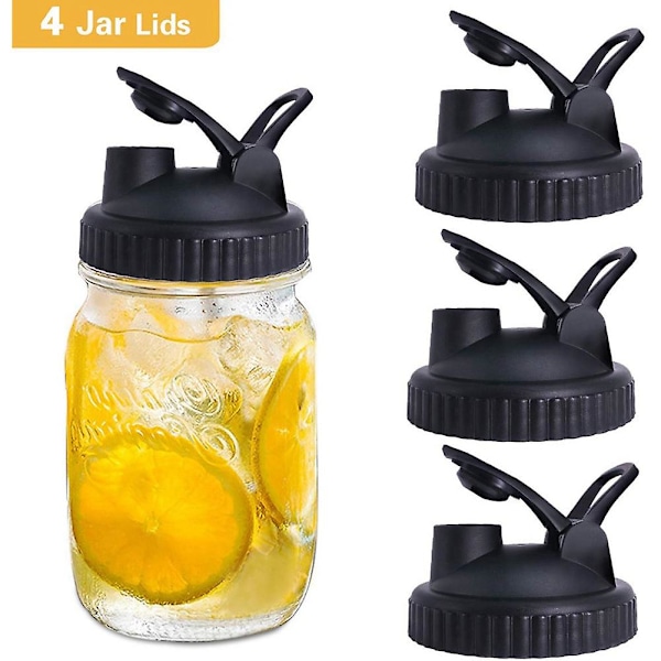 Mason Jar Lids - 8 Pack Canning Lids Flip Cap Lids Med Lekkasjesikker Tetning Oppbevaringslokk Med Easy(krukker