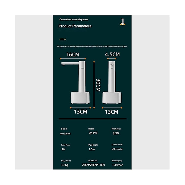 Elektrisk vandpumpe dispenser automatisk drikkevand flasker skrivebord genopladelig vandpumpe disp