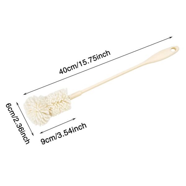 Lang Rengjøringsbørste Skum for Flaskekopp Vin Glass Bar Kjøkkenrenser Rustfritt Stål Rengjøringspasta