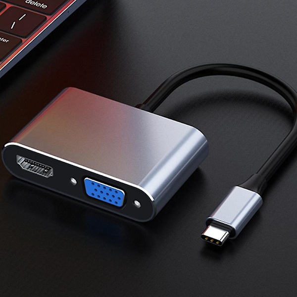 Usb C - Vga-monitoimikorttiadapteri 4k Type C Usb-c-keskitin videoprojektorimuuntimet Porttisovitin Prolle