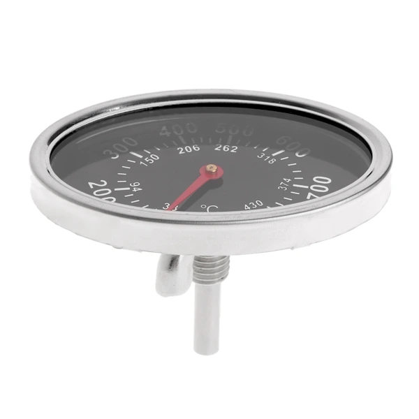 Oval BBQ Termometer Rustfrit Stål Varmeindikator Erstatning til Kulgrill 100 til 800°F Sølv