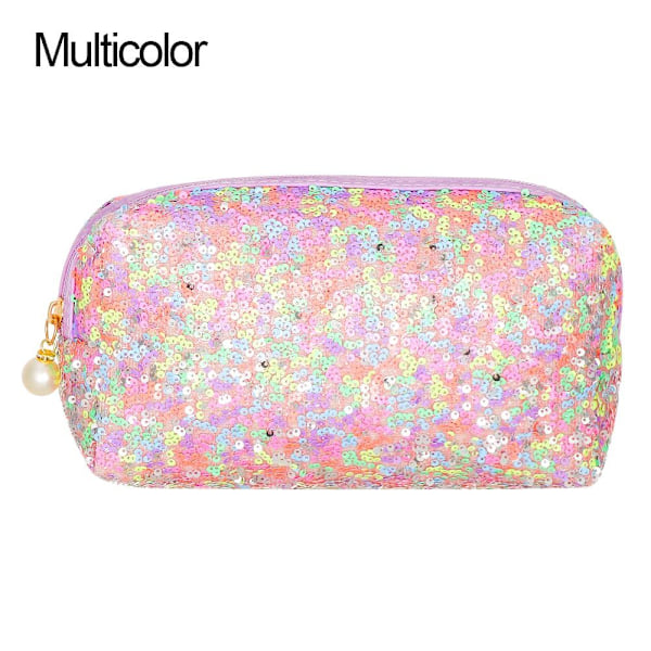 Glittrig Sminkväska för Mode Hög Kapacitet Dragkedja Handväskor Multicolor