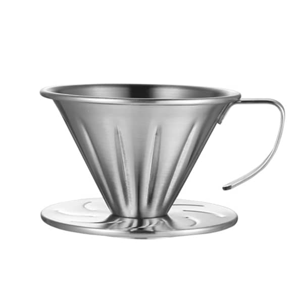Kaffefilter i rustfrit stål til pour-over, genanvendeligt V-formet håndbrygger til kaffekop, lille S