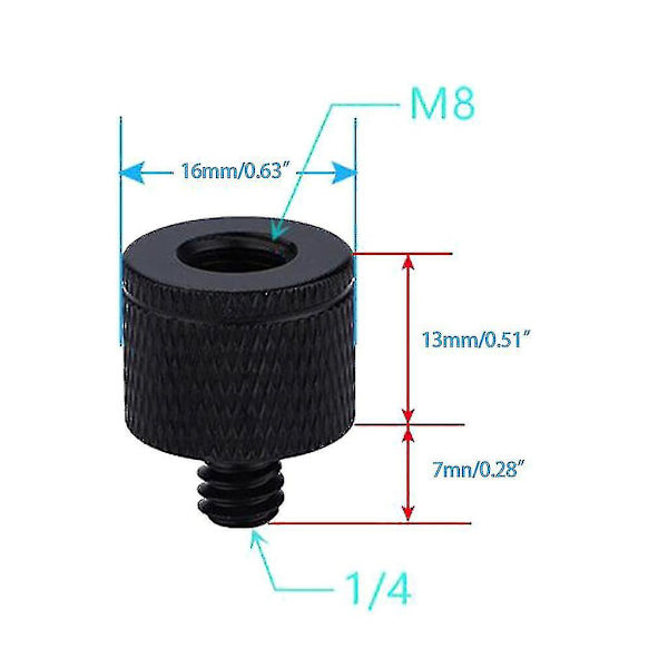 2x Dslr-kameraskruer 1/4 til M4 M5 M6 M8 M10 M12 konverteringsskrue til projektor