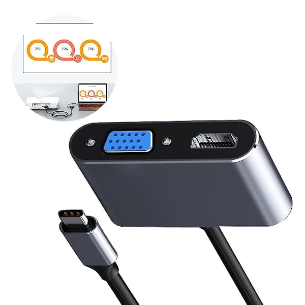 Usb Type C - 4k Hdmi Vga -sovitin Usb C - Hdmi -muuntimet 1080p Vga -monitoimuistimet
