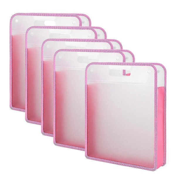 5-pack rosa skrappapper arrangör, rosa expanderande papper, bärbar skrappapper förvaring med rumpa