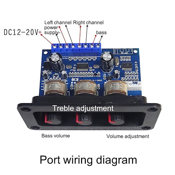 2.1-kanals digital förstärkarkort 2x25w+50w Bluetooth 5.0 Subwoofer Klass D Ljudförstärkare