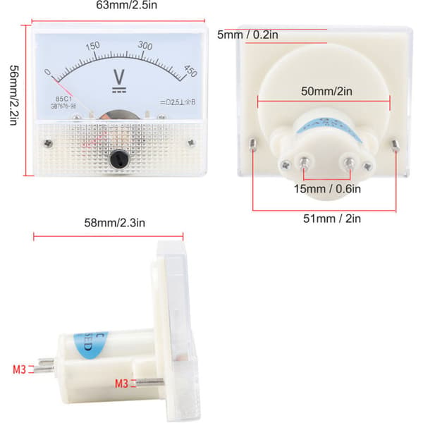 85C1 Analoginen volttimittari DC-volttimittari DC 0-450V