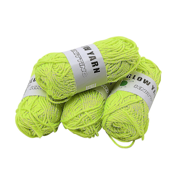 4 ruller garn til hekling, sytilbehør - DIY Glow In The Dark Garn for DIY Arts Sea Green