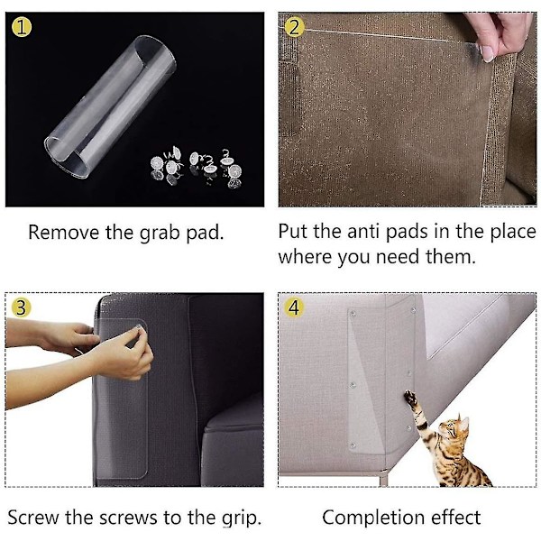 2 stk. Sofa Anti-Scratch Beskyttelsesmåtte Anti-Scratch Til Kat