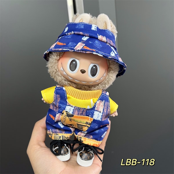 Labubu Modesæt - Outfit til 15/17cm Plysdukker, V1 V2 Stropper Bukser LBB-118