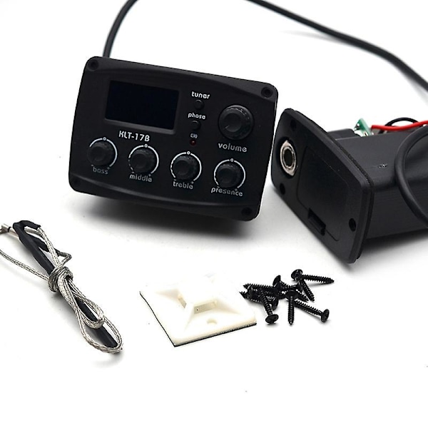 -17b Akustisk Gitar Eq Preamp Med Digital Procedding Tuner 3 Band Eq Equalizer Med Tuner Gitar