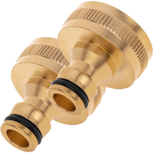 2-pack Kranadapter med 1 invändig gänga i mässing
