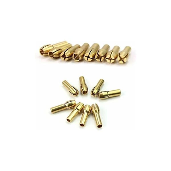 10 stk. 4,8 mm messing skaft borepatron sæt - Præcisions mini spændepatron til 0,5-3,2 mm bor