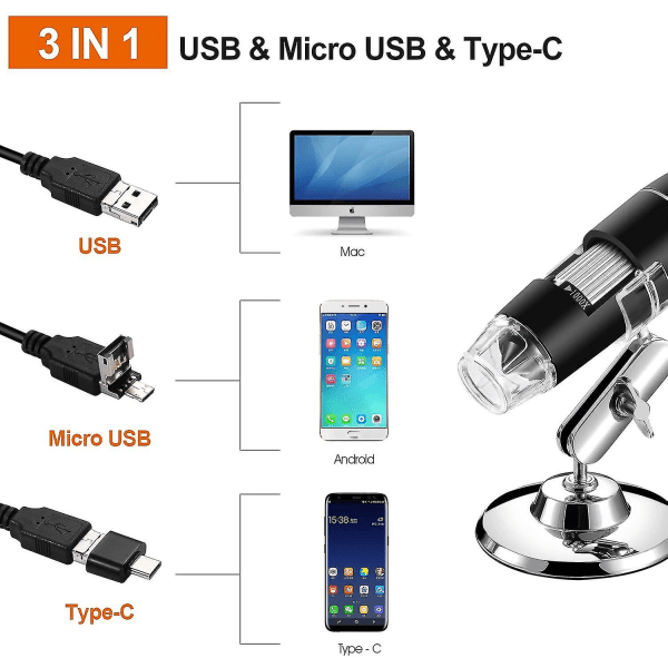 Usb Digital Handhållen Förstoring 40x-1000x Endoskop Mikroskop