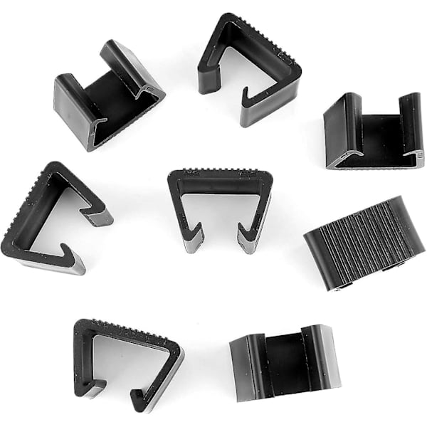 8-delad rottingmöbelklämma i plast, rottingfåtöljklämma, kombinationssoffa, justeringsklämma, fästklämma för utomhusbruk (svart, 6,5*3,8*4,2 cm)