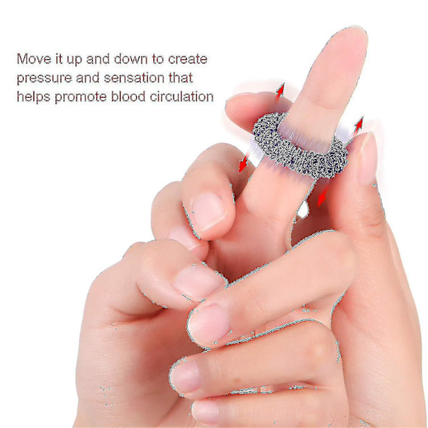 12 stycken akupressurring spikiga sensoriska fingerringar massageringar set