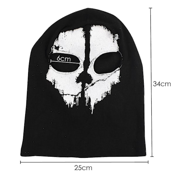 Ghost Mask - Balaclava moottoripyöräily Paintball Yksi koko Väri Musta