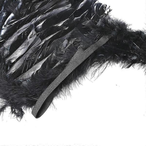 Sorte Engelvinger til Voksne - 80x40cm - Sort Fjer Vinge - Kostumevinger - Store Engelvinger black