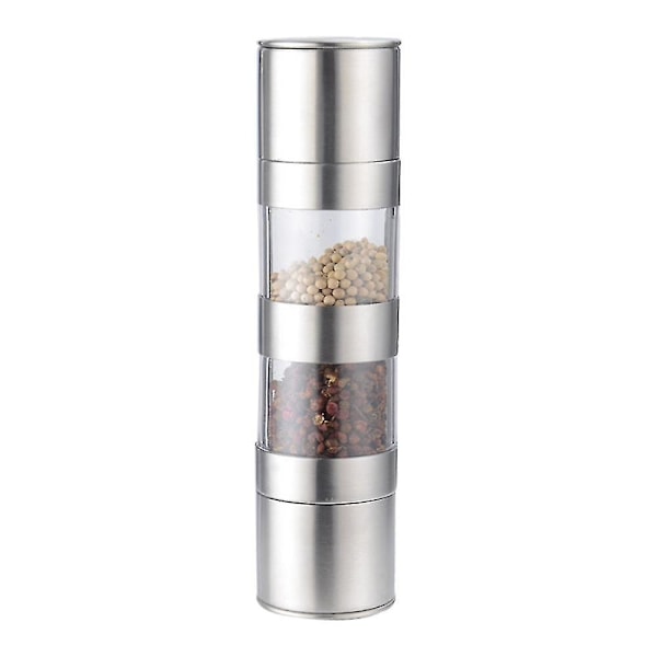 Stainless Steel Pepper Mill Grinder Black Pepper Double-head Manual