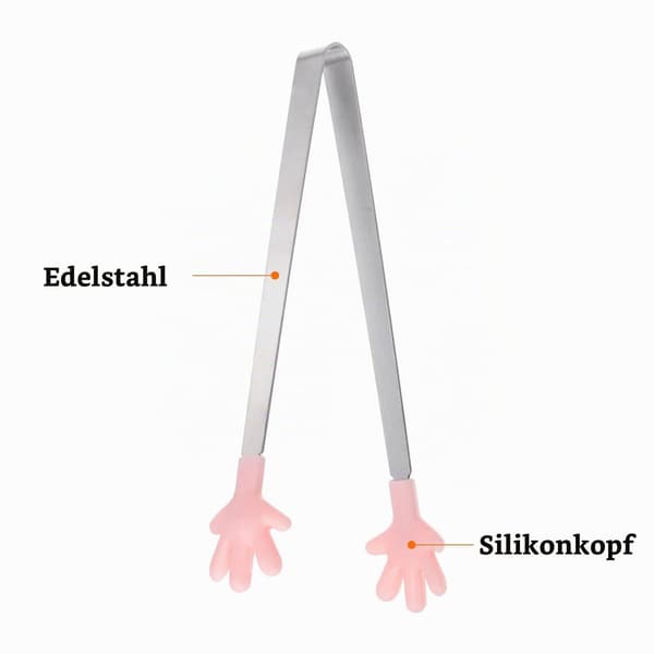 Mini-matlagningstång i rostfritt stål med värmebeständiga silikonspetsar, 14,4 cm rosa serveringstång för kök, grill, sallad och buffé