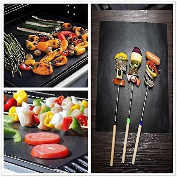 Grillmåtte, Non-stick Bbq-ark, Pakke med 5
