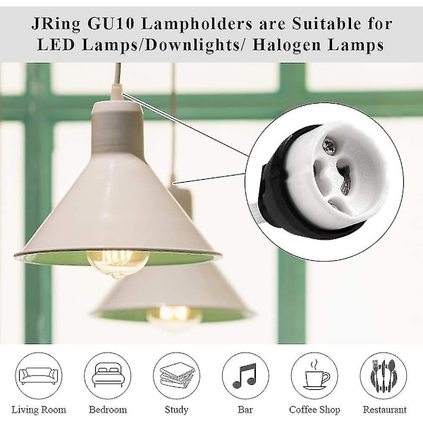 10 st Gu10 Standard glödlampsuttag Terminal Lamp Holder och Terminal Block/bridge