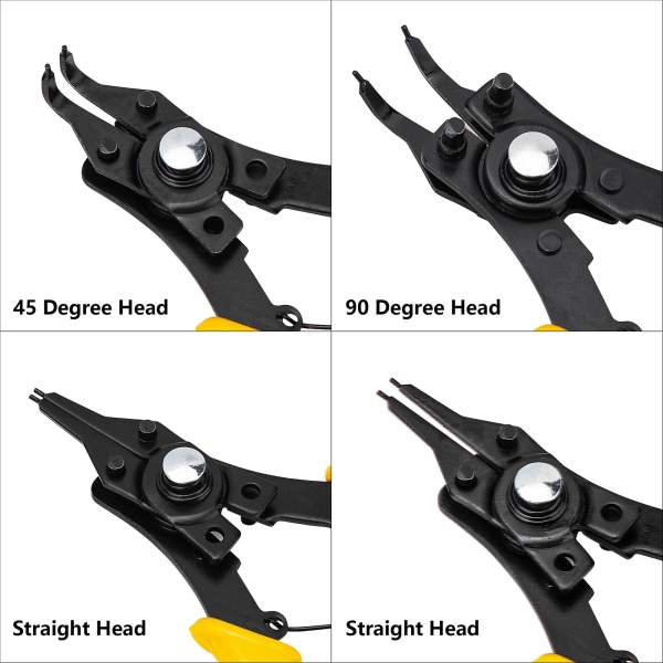 Snap Ring Tangsæt, udskifteligt hovedklip tangsæt til ringfjerner fastholdelse
