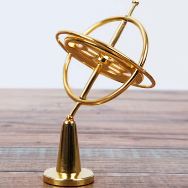2-pack Gyroskop Leksaker Metall Anti-Gravitations Gyroskop Färgglad Precision Topp Gyroskop för Barn Jul Pedagogisk Gåva (Guld)