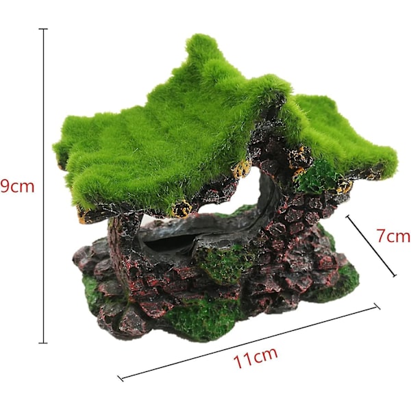Akvarium Harpikshus, Akvarium Ornamenter, Flokkering Moss Skjuling Hule Harpiks Skulptur