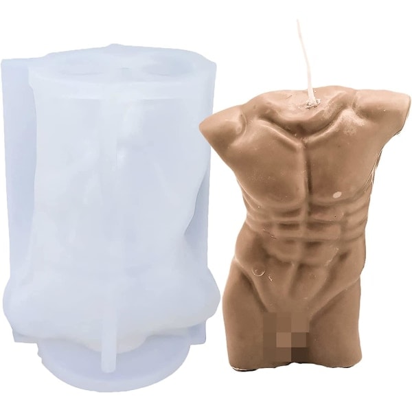 3D Kvinna Man Torso Ljusform, Manlig Kvinnlig Människokroppsform Silikonform För Ljustillverkning Epoxihartsgjutning Gipsstaty Dekoration Diy Man...