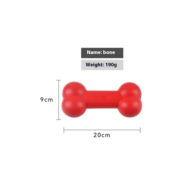 Rött hundben tugg- och slipsten pinne husdjur hundben hund leksak, form för kast & hämtning utomhus(20 * 9 * 6 cm)
