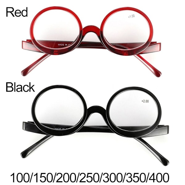 Roterende Forstørrelsesglas Makeup Briller Læsebriller +1.0~+4.0 sort black strength 2.0