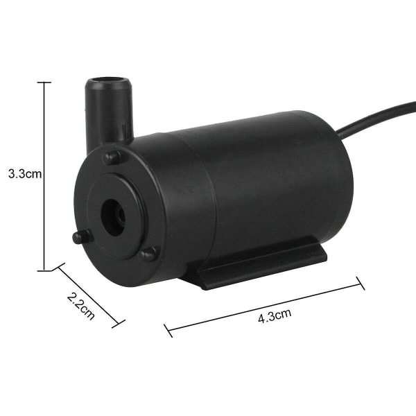 2 stk. Mini Vandpumpe 3V-5V USB Stik 23Cm Kabel Lydløs Lille Vandpumpe