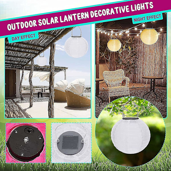 Solcellelamper til udendørs, lanterner solcelle udendørs, solcelle lanterne lys dekoration hængende have lanterne led lanterne til have terrasse, bryllup kirke
