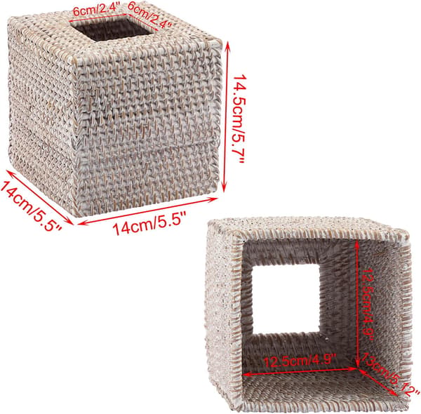 Square Tissue Holder Decoration Tissue Storage Box Cube Tissue Paper Holder Box Tissue Storage Case Dispenser Napkin Organizer