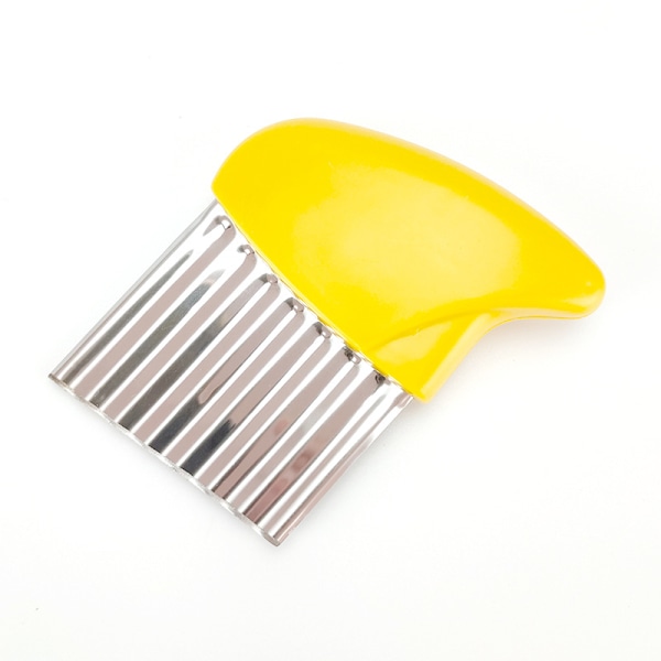 Rostfritt Stål Potatis Morot Chip Grönsak Crinkle Wavy Chopper Cutter Pommes Frites Slicer 2Pack/Set