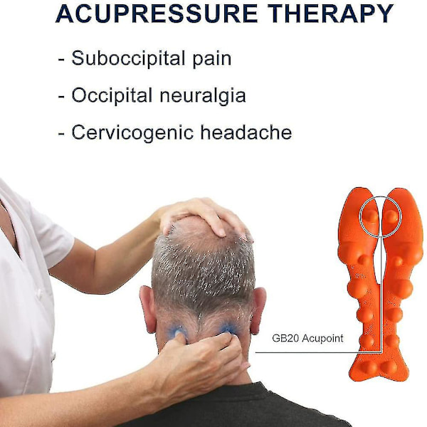 Trapezius Trigger Point Massasjepunktverktøy Akupressur for Occipital Release, TMJ Smertelindring, Skulderblad, Cervikogen Hodepine