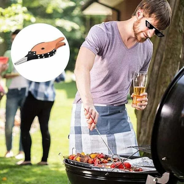 Pejsbælg Træ Syntetisk Læder Luftblæser til Pejs Grill Camping og Kulgrill 37,7 x 13,7 cm