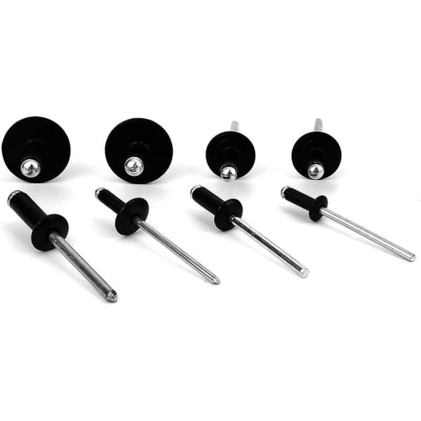 200-delt aluminium popnitte sortimentssæt - 8 størrelser (3,2 mm-4,8 mm) til metal, træ, plastik - sort